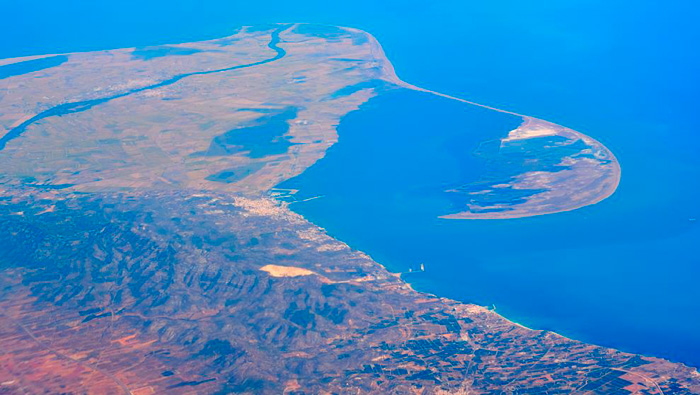 El delta del rio Ebro (fuente. La Vanguardia)